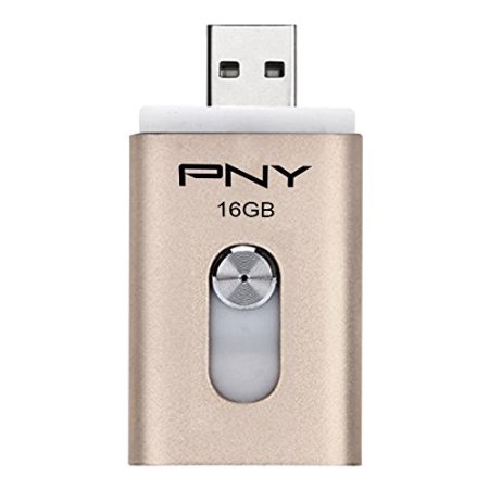 PNY Duo-Link On-The-Go 16GB USB Flash Drive for iPad (P-FDI16GOTGA-GE)