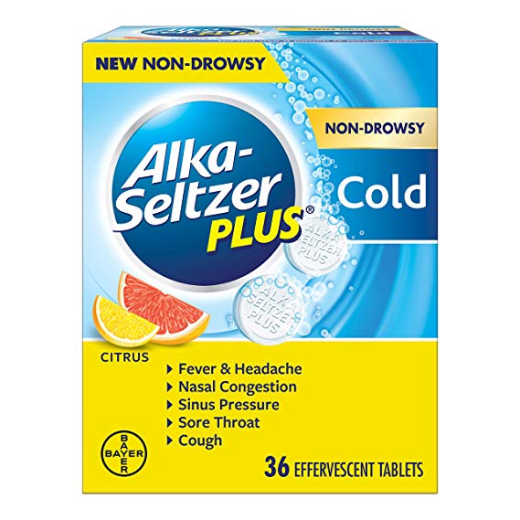 Alka-Seltzer Plus Alka-seltzer plus Non-drowsy Cold Citrus 36 Count effervescent Tablets, Citrus, 36 Count
