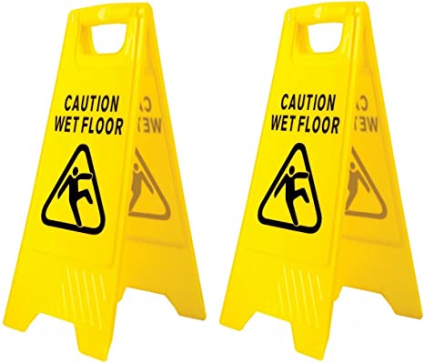 (Pack of 2) Wet Floor Sign 'A' Frame Safety Signs