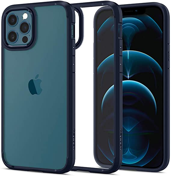 Spigen Ultra Hybrid Works with Apple iPhone 12 Case/iPhone 12 Pro Case (2020) - Navy Blue