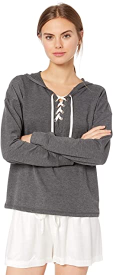 Amazon Brand - Mae Women's Loungewear Lace Up Sweatshirt with Hood