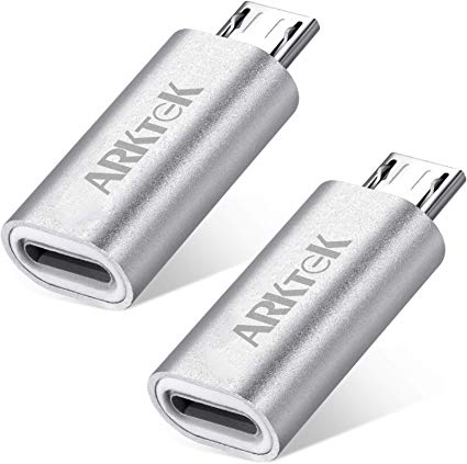 ARKTEK Micro USB Adapter - iOS Cable (Female) to Android (Male) Data Sync and Charging for Galaxy S7/S7 Edge Digital Camera Power Bank and More (Pack of 2, NOT for Earbuds/Earphone or Quick Charger)