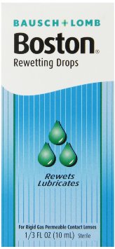 Boston Rewetting Drops for Rigid Gas Permeable Contact Lenses, 1/3 Ounce Bottle
