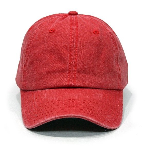 Plain Washed Cotton Twill Baseball Cap with Adjustable Velcro (Various Colors)