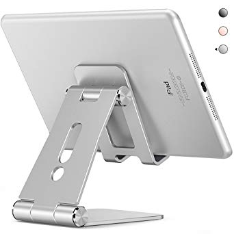 Adjustable Tablet Stand,Aodh Multi-Angle iPad Stand,Cell Phone Stand,iPhone Stand Dock, Nintendo Switch Stand and Holder for iPad, Android Smartphones, Samsung, Kindle Accessories (4-13 inch)(Silver)
