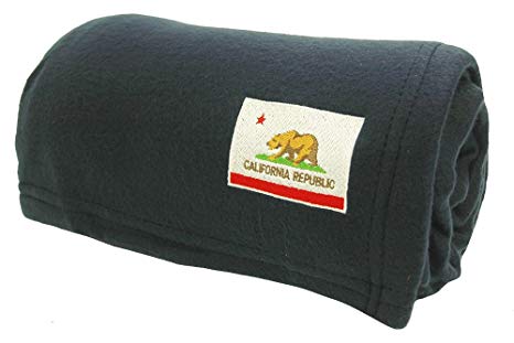 World's Best Cozy Soft, California Flag Navy Microfleece Travel Blanket