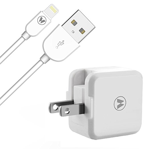 iPad Charger, iPhone Charger, WUXIAN 2.4A 12W USB Wall Charger Foldable Portable Travel Plug   6FT Lightning Cable for iPhone X/8/8Plus/7/7Plus/6s/6sPlus/6/6Plus/SE/5s/5, iPad 4/Mini/Air/Pro, iPod