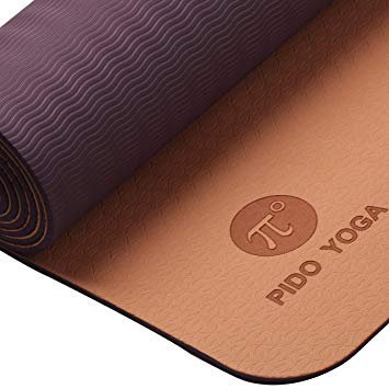 wwww PIDO TPE Yoga Mat ECO Friendly SGS Certified Non Slip Yoga Mats with Carrying Strap and Bag,72"x24" Extra Thick 1/4" for Yoga Pilates Fitness Exercise
