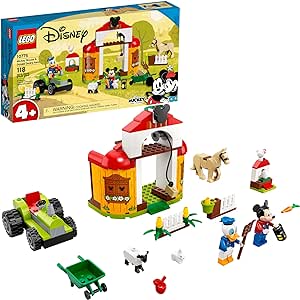 LEGO Disney Mickey and Friends Mickey Mouse & Donald Duck’s Farm 10775 Building Kit; A Creative Play Set for Kids; New 2021 (118 Pieces)