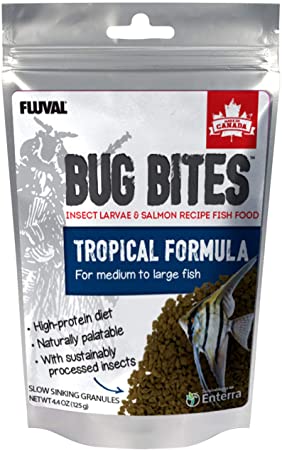 Fluval Bug Bites Tropical Fish Food, Small Granules for Small to Medium Sized Fish