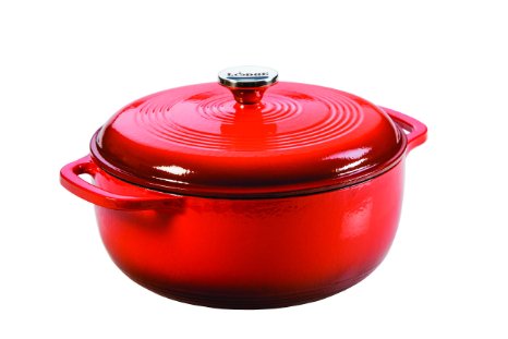 Lodge Manufacturing Company EC6D68 Enameled Cast Iron Dutch Oven 6 quart Poppy