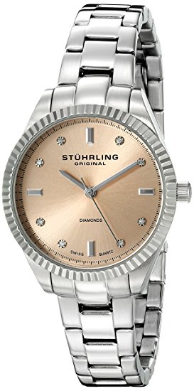 Stuhrling Original Women's 607L.02 "Symphony Allure" Stainless Steel Watch with Diamonds