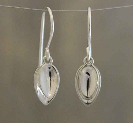 Lotus Petal Sterling Silver Drop Earrings