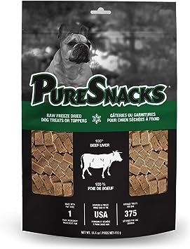 PureSnacks Beef Liver Freeze-Dried Treats for Dogs, 14.4oz | 410g - Super Value Size, 2PS410BL4