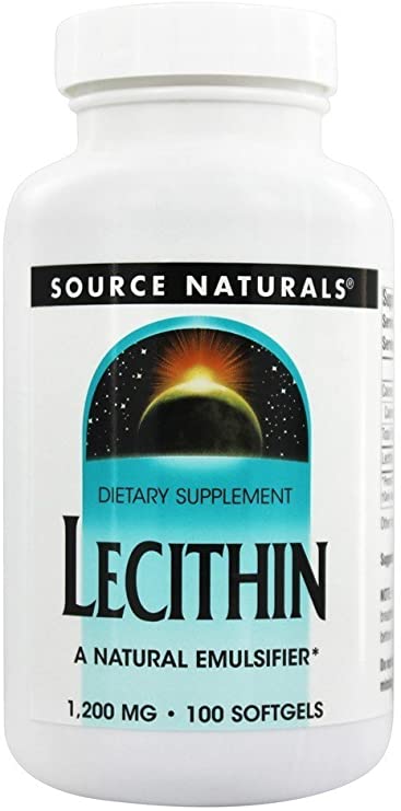 Source Naturals Lecithin 1200 mg, A Natural Emulsifier - 100 Softgels