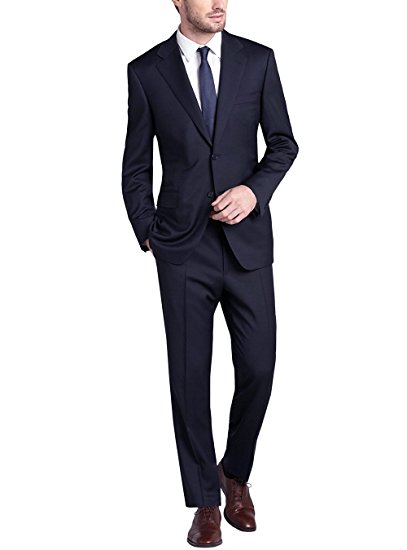Gino Valentino Men's Two Button Side vents Jacket 2 Piece Modern Suit