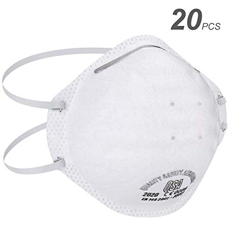 Andake N95 Respirator Face Mask, Filtering efficiency 99.99% 9~15 days arrives (FFP2 Mask 20 PCS)