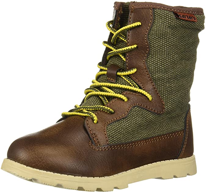 Carter's Boys's Bro Casual Sneaker Boot, Dark Brown