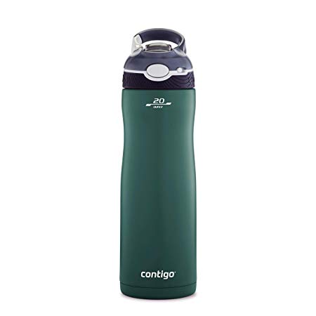 Contigo Leak-Proof Vacuum-Insulated Water Bottle | AUTOSPOUT Straw Ashland Stainless Steel Water Bottle, 20 oz, Chard 1 Pack,Chard