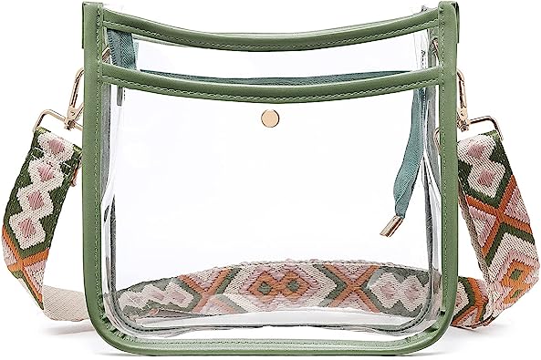 DIOMO Clear Crossbody Bag Stadium Approved for Women, Clear Purse with Removable Strap for Concert Sports Events Festivals