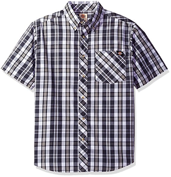 Dickies Men's Short Sleeve Wrinkle Resistant Single Pocket Plaid Shirt