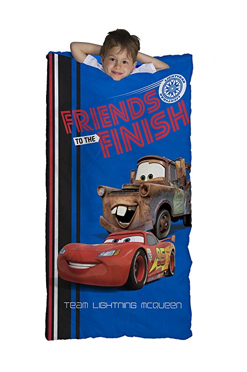 Disney/Pixar Cars Friends to the Finish Blue 30" x 54" Slumber Bag with Lightning McQueen & Mater (Official Disney/Pixar Product)