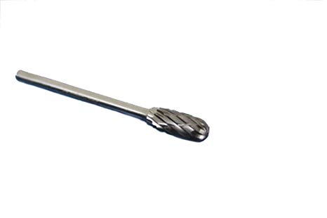 TEMO SC-51 2 inch (50mm) Long Double Cut CARBIDE ROTARY BURR FILE 1/8 inch (3.2mm) Shank 1/4 inch (6.3mm) Head Cylinder ball