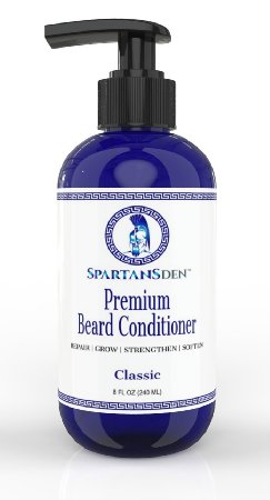 Spartans Den Premium Beard Conditioner Wash - Repair Moisturize Strengthen and Softens 8oz Classic Scent