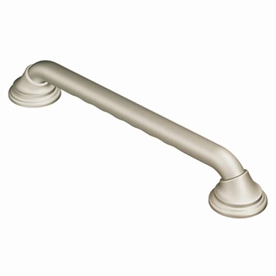 Moen R8712D3GBN 12-Inch Designer Bathroom Grab Bar, Brushed Nickel