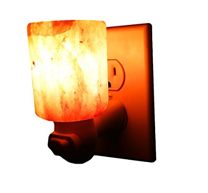 Himalayan Salt Night Light, Natural Crystal Lamp, Decorative Air Purifier Wall Light (Cylinder )