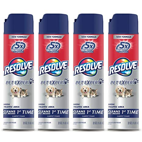 Resolve Pet Expert High Traffic, Carpet Foam, 22 oz (Pack of 4)