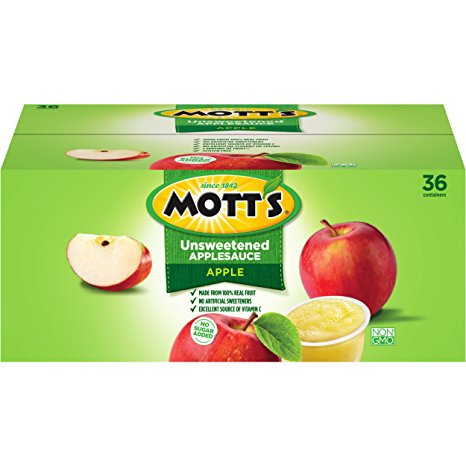 Mott's Unsweetened Applesauce, 3.9 oz cups, 36 count