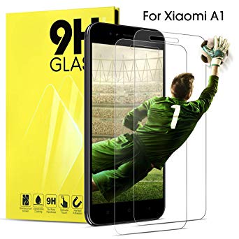 2 Pack Screen Protector for Xiaomi Mi A1, 3D Tempered Glass Full Cover Compatible Xiaomi A1 Screen Protective Film HD Clear Film Anti-Bubble 3D Touch Film Glass Transparent for 5.5 '' Mi A1/ 5X