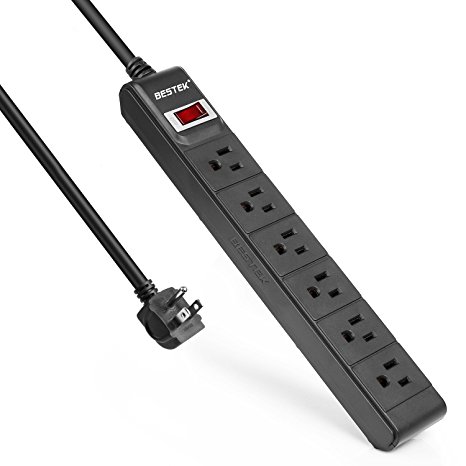 BESTEK 6-Outlet Power Strip Surge Protector with 6-Foot Power Cord, 200 Joule, ETL Listed