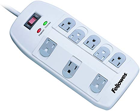 Fellowes 8-Outlet Superior Surge Protector, 6 Foot Cord, 2,160 Joules (99015)