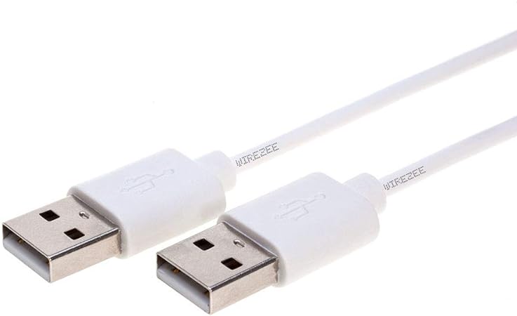 USB 2.0 Type Cable A Male to A Male Black/White 3Ft, 6Ft, 10Ft, 15Ft (10FT, White)