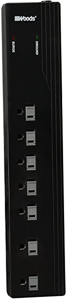 Woods 0416018811 7-Outlet Surge Protector Power Strip w/ 10-Foot Cord