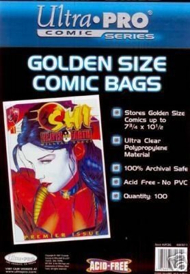 ULTRA PRO Golden Age Pack Of 100 Comic Book Bags