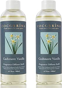 Cocorrína Reed Diffuser Refill - Cashmere Vanilla 6.7 oz / 2 Packs Reed Diffuser Oil Refill