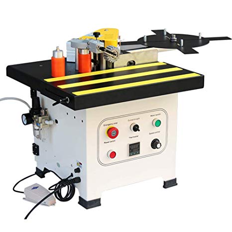 Benchtop Edge Banding Machine, Curves/Lines Edge Bander Banding Tool Speed Adjustable, Double-Sided Adhesive, Auto Cut Banding Material