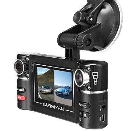 Vahulawa 2.7" F30 HD Dual Camera Lens Car Vehicle DVR Cam Dash Video Recorder 8 IR Lights SOS With Night Vision