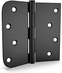 3 Pack goldenwarm Matte Black Door Hinges 4 x 4 Inch Door Hinges Black Interior Door Hinges with Square & Round Corners