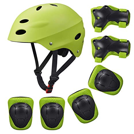 SKL Children's Scooter BMX Bike Helmet, Gel Knee, Elbow Pads and Hand Pads