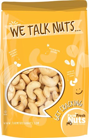 CASHEWS with Himalayan Salt - Perfectly Dried and Roasted - Resealable Bag - Fresh, Delicious, Crunchy, Healthy and Naturally Nutritious - packed with vitamins, minerals and antioxidants (1 LB)