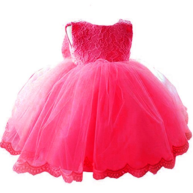 NNJXD Girls' Tulle Flower Princess Wedding Dress For Toddler and Baby Girl