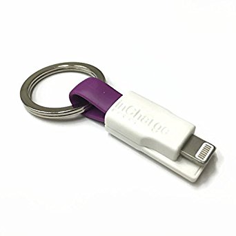 The inCharge Ultra Portable Charging Keychain Cable USB to Lightning 10mm Thin Version Purple