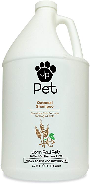 John Paul Pet Oatmeal Shampoo for Dogs and Cats, Sensitive Skin Formula Soothes and Moisturizes Dry Skin and Fur