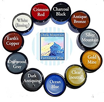 Chalk Mountain Brushes & Waxes ULTIMATE Furniture Finishing Wax Kit - SAFE TO USE INDOORS. (11 Pack)