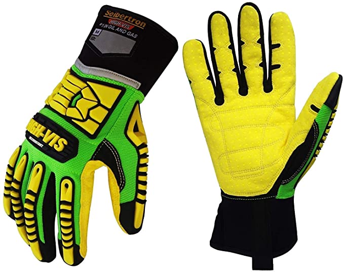 Seibertron HIGH-VIS SDXC5 Mechanics Cut5 Impact Cut Puncture Resistant Gloves Oil and Gas/Oilfield Safety Gloves CE EN388 4543 XS