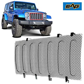 EAG 07-18 Jeep Wrangler JK Wire Mesh Grille Bug Screen (Stainless Steel)